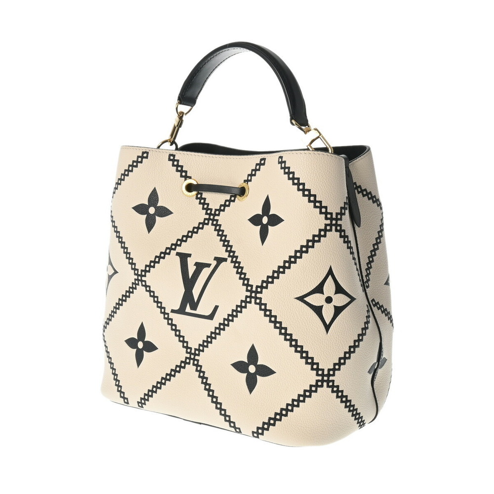 Louis Vuitton Leather Bag NeoNoe Tourterelle Empreinte Cream Creme